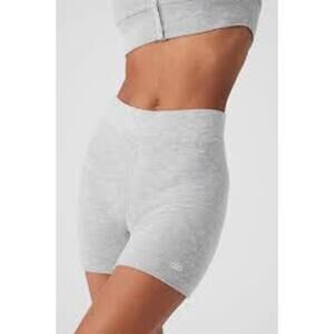 Alo Yoga Alolux High Waist Me Time Short Grey L NWT